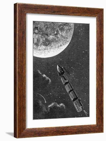 Illustration from From the Earth to the Moon-Jules Verne-Framed Giclee Print