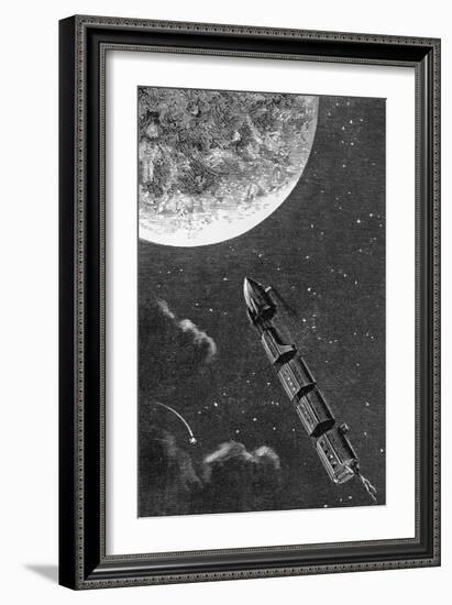 Illustration from From the Earth to the Moon-Jules Verne-Framed Giclee Print