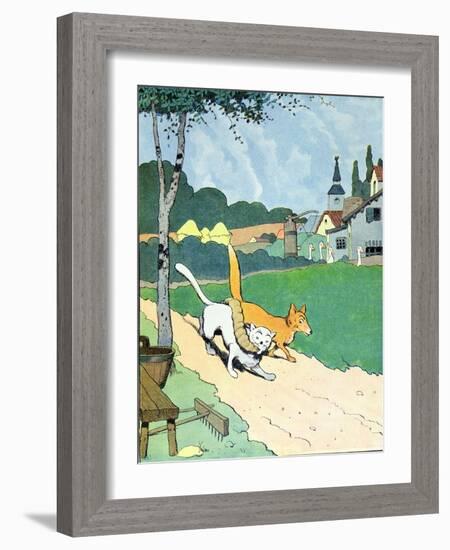 Illustration from 'Le Roman de Renard', c.1900-Benjamin Rabier-Framed Giclee Print