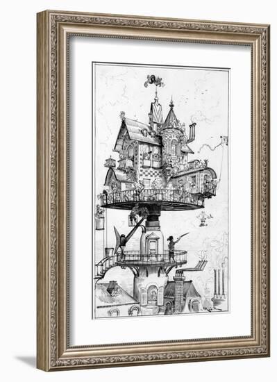 Illustration from Le Vingtie?me Sie?cle, 1883-Albert Robida-Framed Art Print