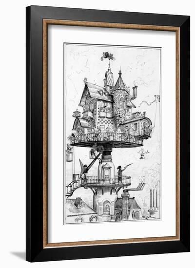 Illustration from Le Vingtie?me Sie?cle, 1883-Albert Robida-Framed Art Print