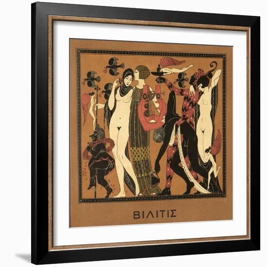 Illustration from Les Chansons De Bilitis, by Pierre Louys, Pub. 1922 (Pochoir Print)-Georges Barbier-Framed Giclee Print