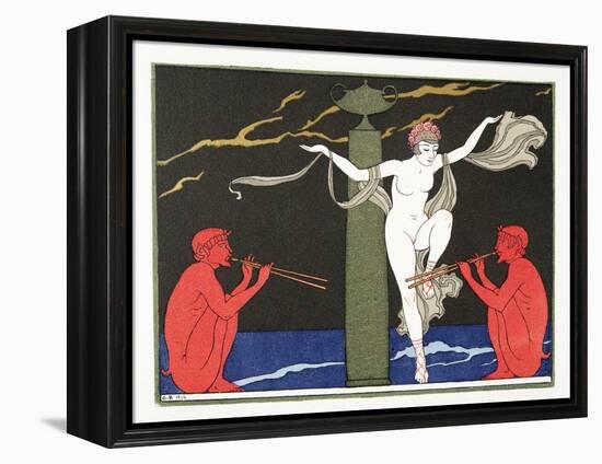 Illustration from Les Chansons De Bilitis, by Pierre Louys, Pub. 1922 (Pochoir Print)-Georges Barbier-Framed Premier Image Canvas
