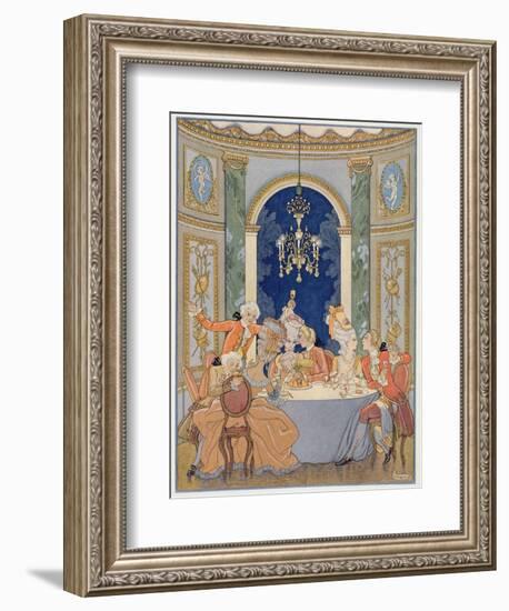 Illustration from 'Les Liaisons Dangereuses' by Pierre Choderlos De Laclos (1741-1803)-Georges Barbier-Framed Giclee Print