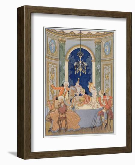 Illustration from 'Les Liaisons Dangereuses' by Pierre Choderlos De Laclos (1741-1803)-Georges Barbier-Framed Giclee Print