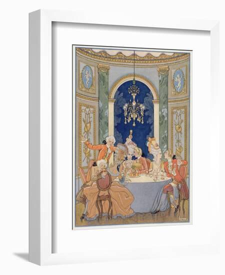 Illustration from 'Les Liaisons Dangereuses' by Pierre Choderlos De Laclos (1741-1803)-Georges Barbier-Framed Giclee Print