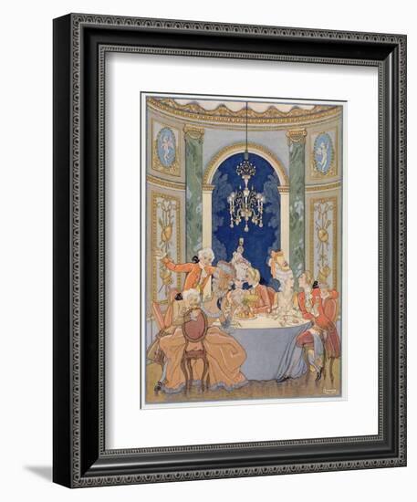 Illustration from 'Les Liaisons Dangereuses' by Pierre Choderlos De Laclos (1741-1803)-Georges Barbier-Framed Giclee Print