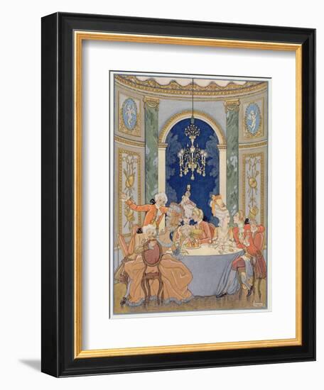 Illustration from 'Les Liaisons Dangereuses' by Pierre Choderlos De Laclos (1741-1803)-Georges Barbier-Framed Giclee Print