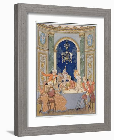 Illustration from 'Les Liaisons Dangereuses' by Pierre Choderlos De Laclos (1741-1803)-Georges Barbier-Framed Giclee Print