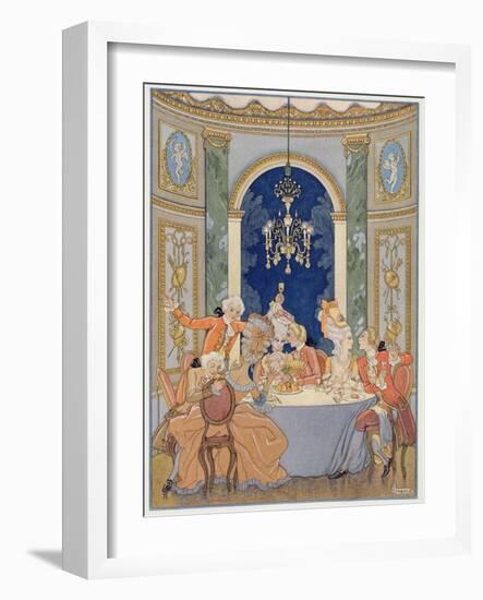 Illustration from 'Les Liaisons Dangereuses' by Pierre Choderlos De Laclos (1741-1803)-Georges Barbier-Framed Giclee Print