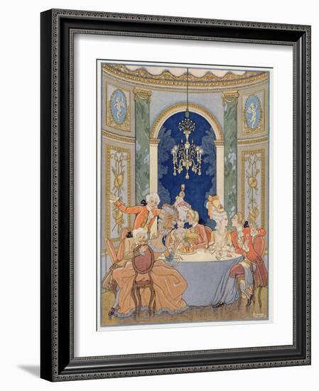 Illustration from 'Les Liaisons Dangereuses' by Pierre Choderlos De Laclos (1741-1803)-Georges Barbier-Framed Giclee Print