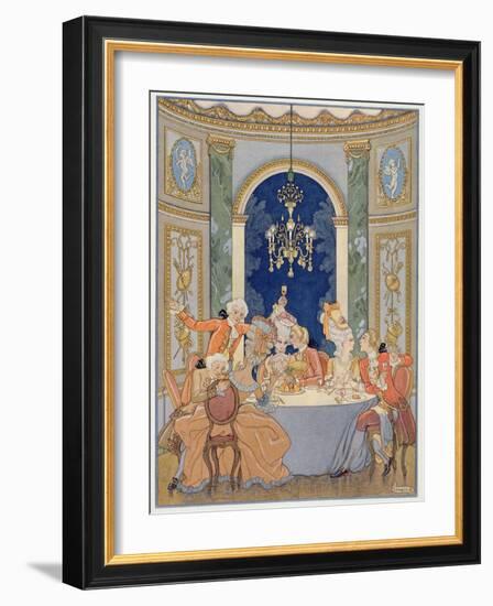 Illustration from 'Les Liaisons Dangereuses' by Pierre Choderlos De Laclos (1741-1803)-Georges Barbier-Framed Giclee Print