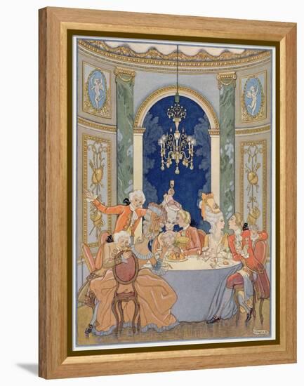 Illustration from 'Les Liaisons Dangereuses' by Pierre Choderlos De Laclos (1741-1803)-Georges Barbier-Framed Premier Image Canvas