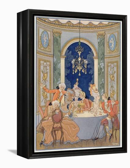 Illustration from 'Les Liaisons Dangereuses' by Pierre Choderlos De Laclos (1741-1803)-Georges Barbier-Framed Premier Image Canvas