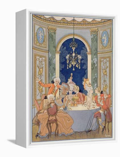 Illustration from 'Les Liaisons Dangereuses' by Pierre Choderlos De Laclos (1741-1803)-Georges Barbier-Framed Premier Image Canvas