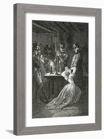 Illustration from Les Misérables, 19th Century-Alphonse Marie de Neuville-Framed Giclee Print