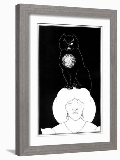 Illustration from "The Black Cat", a Short Story by Edgar Allan Poe, 1895-Aubrey Beardsley-Framed Giclee Print