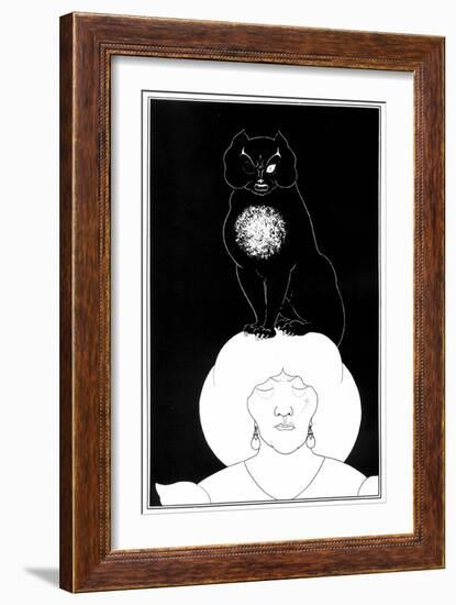 Illustration from "The Black Cat", a Short Story by Edgar Allan Poe, 1895-Aubrey Beardsley-Framed Giclee Print