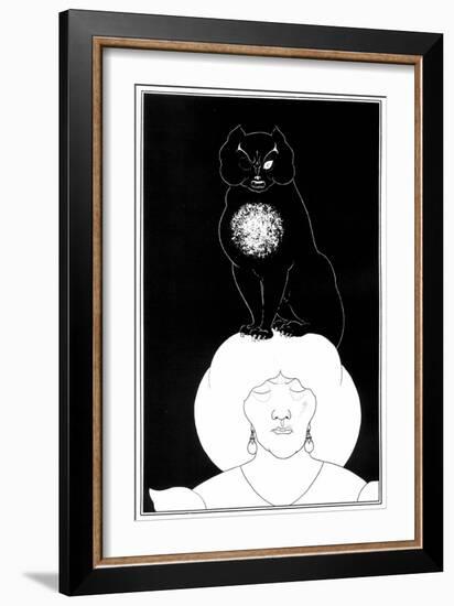 Illustration from "The Black Cat", a Short Story by Edgar Allan Poe, 1895-Aubrey Beardsley-Framed Giclee Print