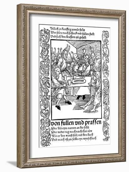 Illustration from the Book Ship of Fools by Sebastian Brant, 1494-Albrecht Durer-Framed Giclee Print