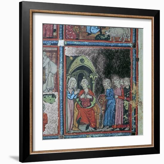 Illustration from the Golden Haggadah, 15th century-Unknown-Framed Giclee Print