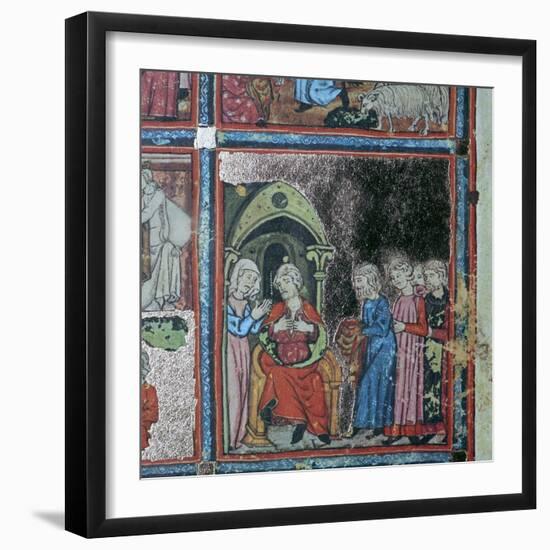 Illustration from the Golden Haggadah, 15th century-Unknown-Framed Giclee Print