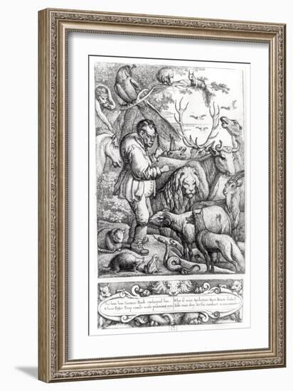 Illustration from the Introduction to Aesop's Fables, 1666-Francis Barlow-Framed Giclee Print