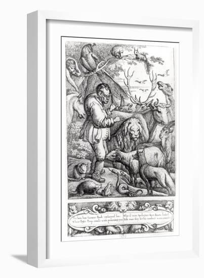 Illustration from the Introduction to Aesop's Fables, 1666-Francis Barlow-Framed Giclee Print