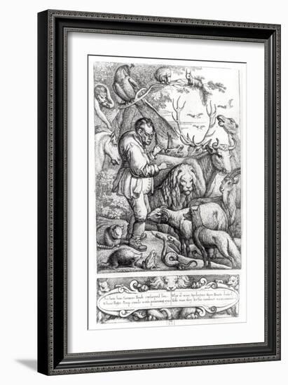 Illustration from the Introduction to Aesop's Fables, 1666-Francis Barlow-Framed Giclee Print