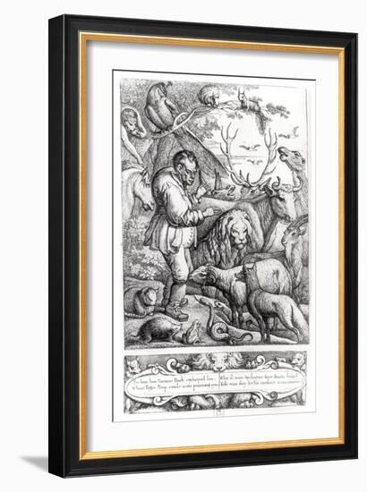 Illustration from the Introduction to Aesop's Fables, 1666-Francis Barlow-Framed Giclee Print