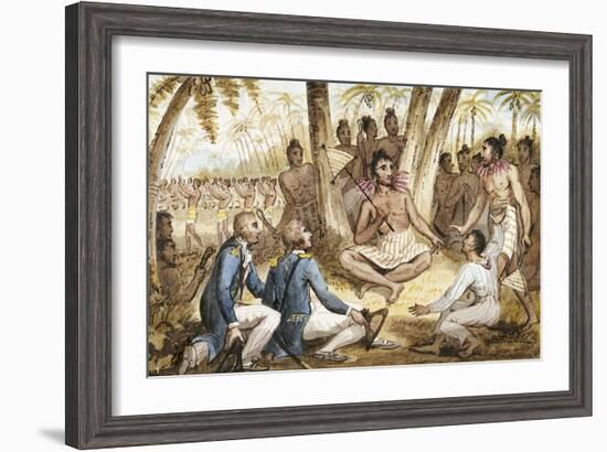 Illustration from 'The Voyages of Captain Cook'-Isaac Robert Cruikshank-Framed Giclee Print