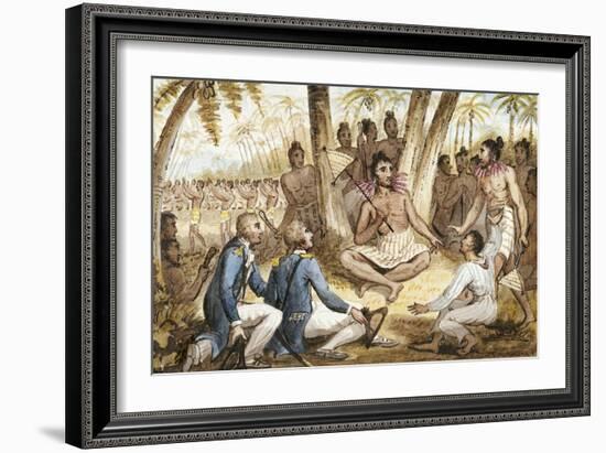 Illustration from 'The Voyages of Captain Cook'-Isaac Robert Cruikshank-Framed Giclee Print