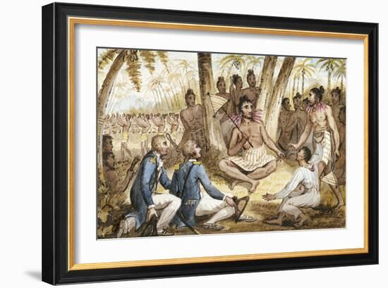 Illustration from 'The Voyages of Captain Cook'-Isaac Robert Cruikshank-Framed Giclee Print