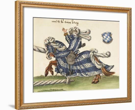 Illustration from Turnier Buch Depicting Wilhelm Von Bayern Clashing with Wurttemberg Knight-null-Framed Giclee Print
