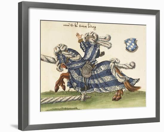 Illustration from Turnier Buch Depicting Wilhelm Von Bayern Clashing with Wurttemberg Knight-null-Framed Giclee Print