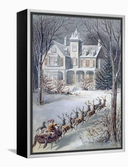 Illustration from 'twas the Night before Christmas' Written by Professor Clement Clarke Moore…-null-Framed Premier Image Canvas