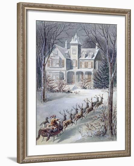 Illustration from 'twas the Night before Christmas' Written by Professor Clement Clarke Moore…-null-Framed Giclee Print