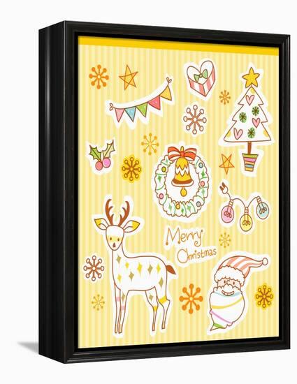 Illustration Icons Related to Christmas-null-Framed Premier Image Canvas
