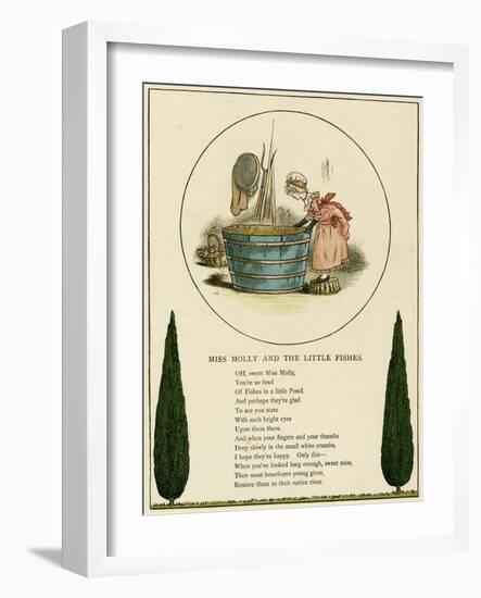 Illustration, Miss Molly and the Little Fishes-Kate Greenaway-Framed Art Print