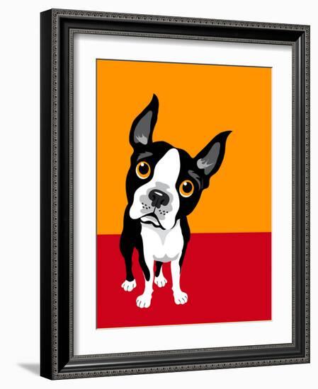 Illustration of a Boston Terrier Dog-TeddyandMia-Framed Premium Giclee Print