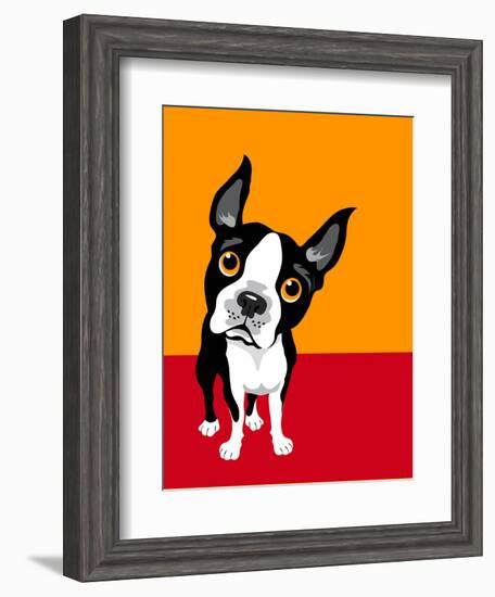 Illustration of a Boston Terrier Dog-TeddyandMia-Framed Art Print