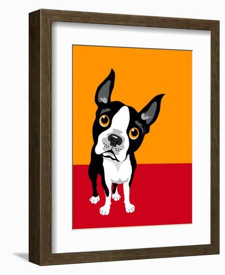 Illustration of a Boston Terrier Dog-TeddyandMia-Framed Art Print