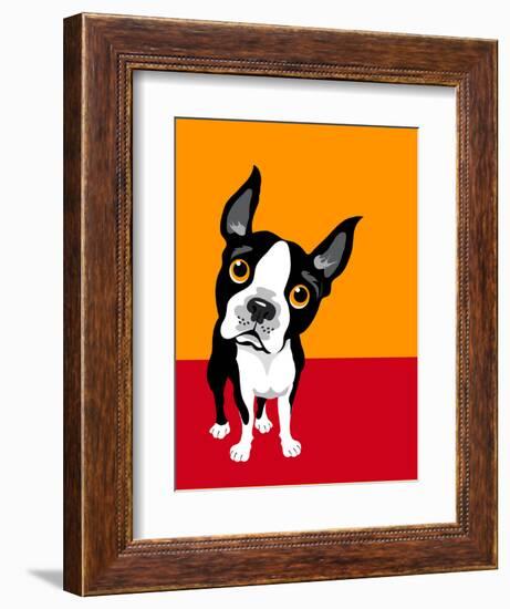 Illustration of a Boston Terrier Dog-TeddyandMia-Framed Art Print