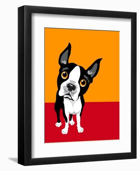 Illustration of a Boston Terrier Dog-TeddyandMia-Framed Art Print