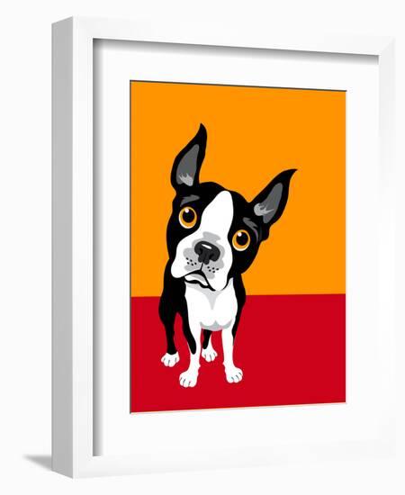 Illustration of a Boston Terrier Dog-TeddyandMia-Framed Art Print