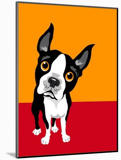 Illustration of a Boston Terrier Dog-TeddyandMia-Mounted Art Print