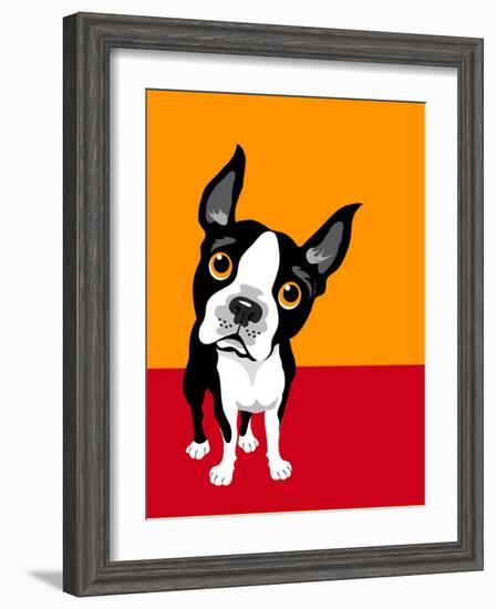 Illustration of a Boston Terrier Dog-TeddyandMia-Framed Art Print