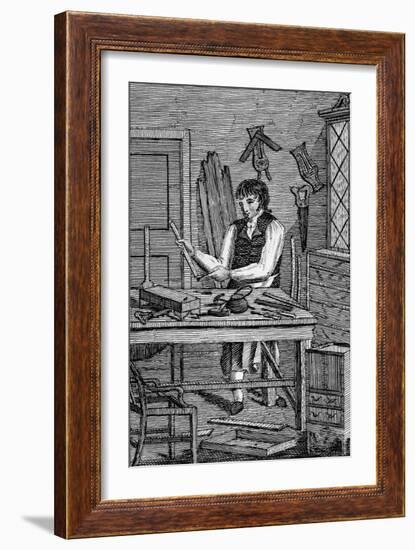 Illustration of a Cabinetmaker from Edward Hazen's Book of Trades-null-Framed Giclee Print