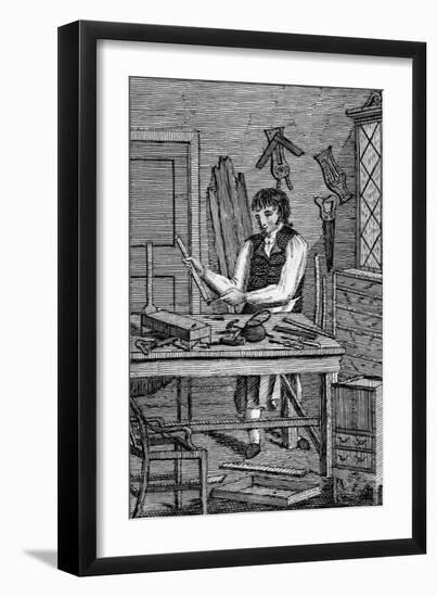 Illustration of a Cabinetmaker from Edward Hazen's Book of Trades-null-Framed Giclee Print