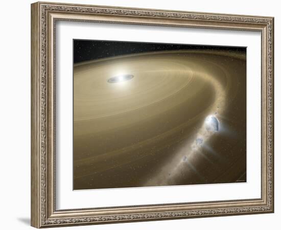 Illustration of a Comet Being Torn to Shreds Around a Dead Star, or White Dwarf, Called G29-38-Stocktrek Images-Framed Photographic Print